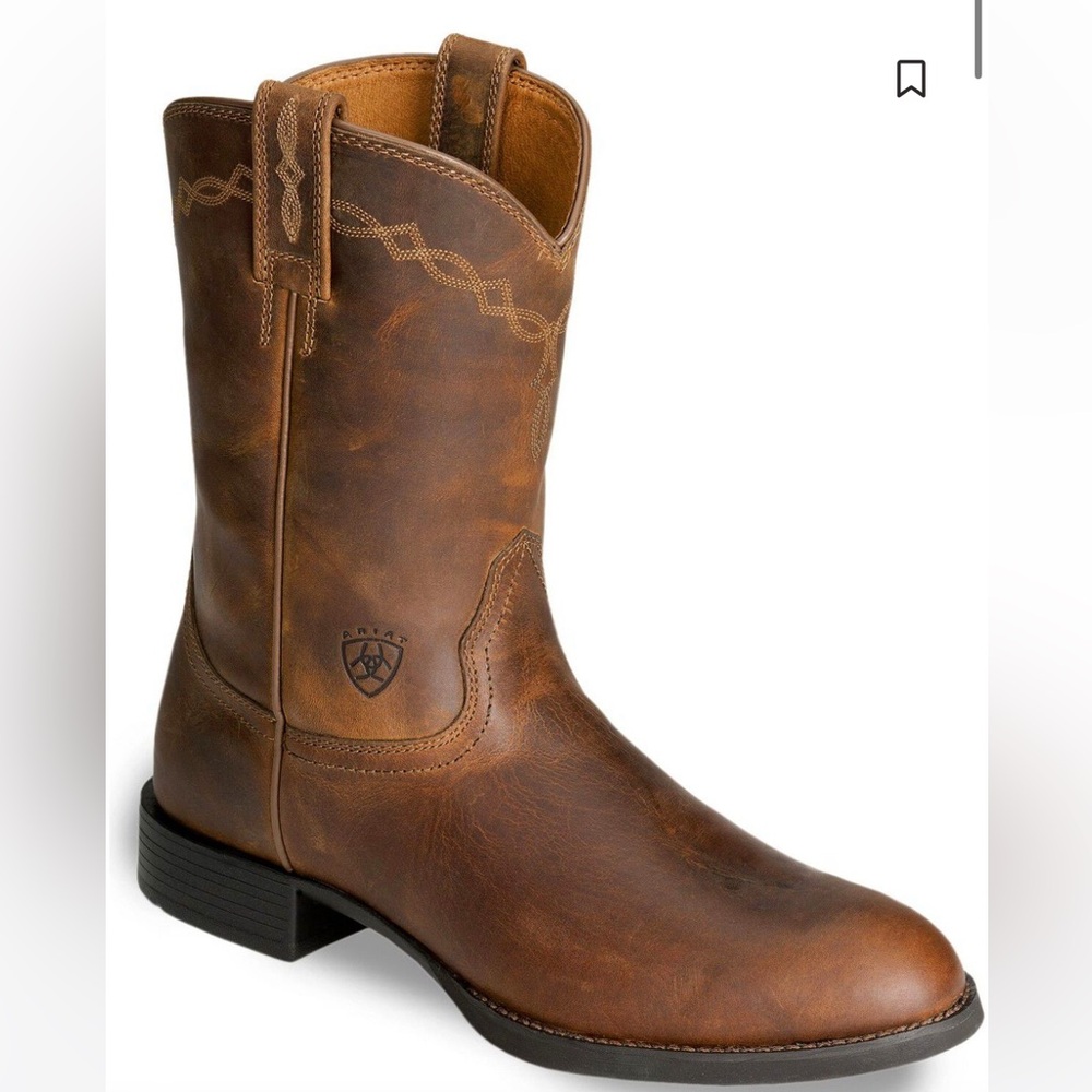 Ariat Brown Leather Western Pull-On Boots